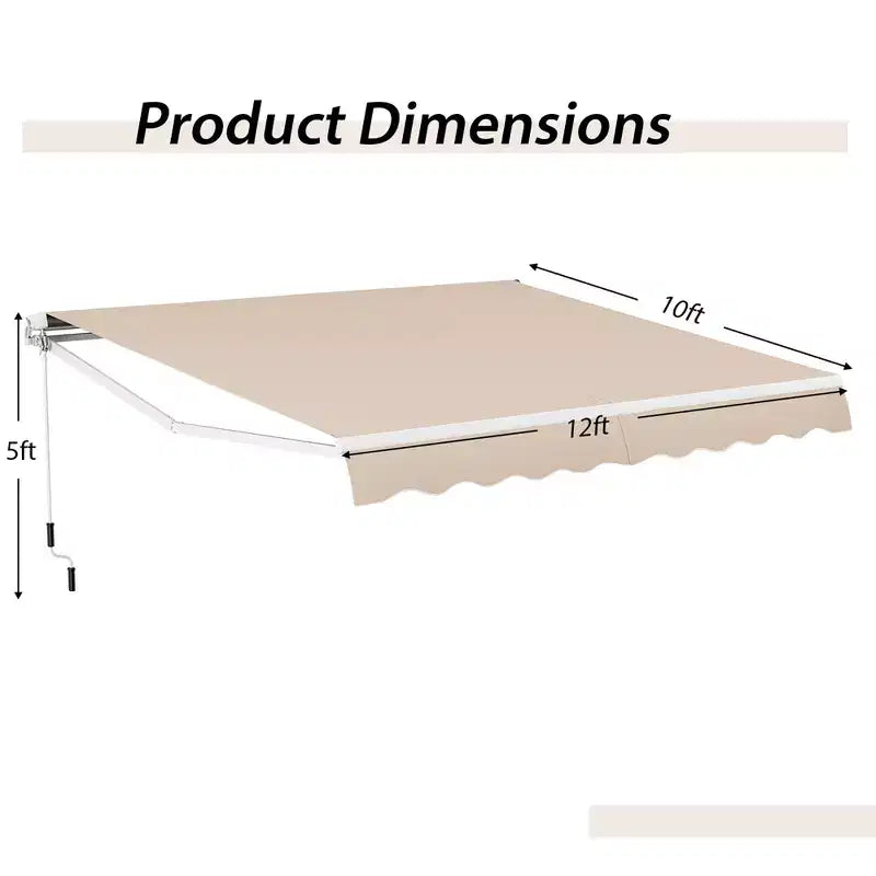 Store banne rétractable pour terrasse en aluminium abri pare-soleil extérieur beige