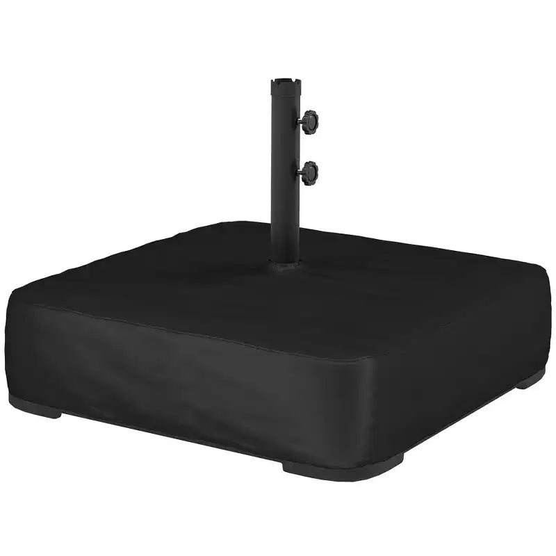 Pied de parasol de terrasse lesté de sable 176 lb support de parasol d'extérieur avec base en croix pour poteaux de 1,9 po Noir
