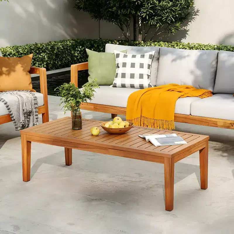 Christopher Knight Home Cinzia Patio Solid Acacia Wood Coffee Table
