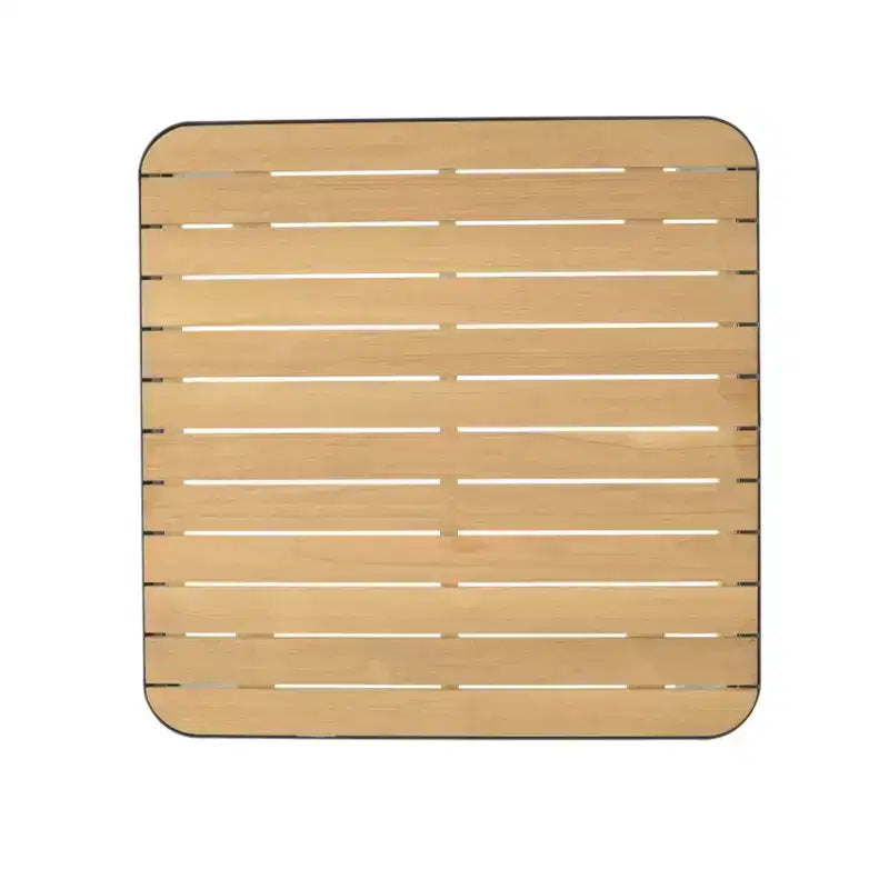 Table basse de patio en bois de teck 100 % FSC et aluminium noir