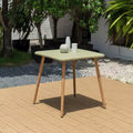 Table de bistrot de patio avec pieds en résine recyclée et finition teck, verte