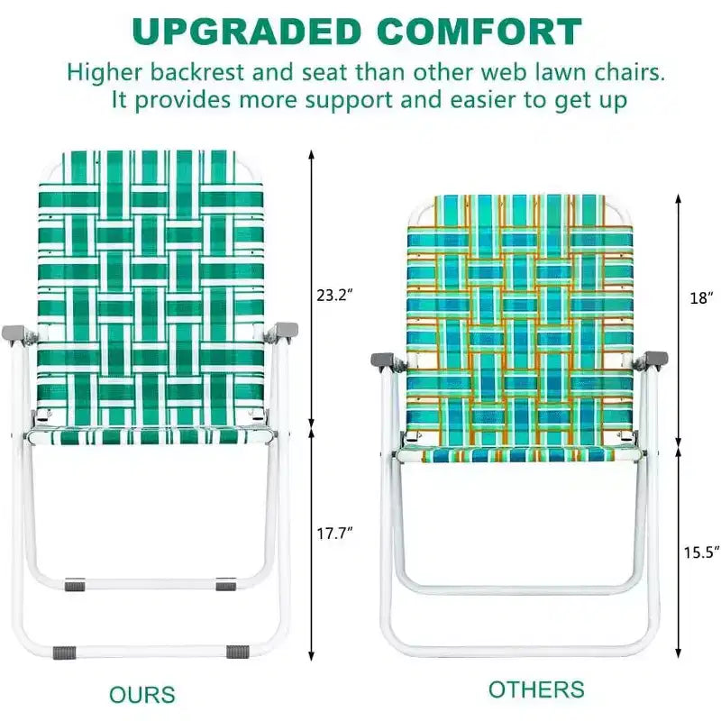 Chaises pliantes en toile pour patio, chaises de plage portables, chaises de salle à manger pour extérieur, jardin
