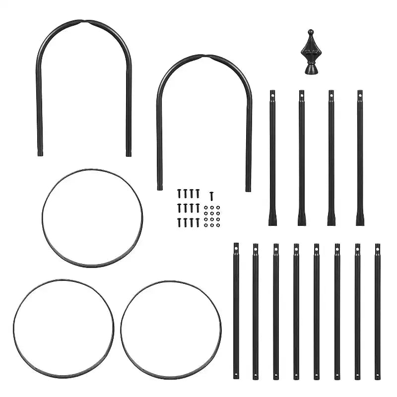 Trellis en métal obélisque de jardin Evergren pour plantes grimpantes | Treillis arche à motif floral intérieur/extérieur pour plantes en pot (5 pieds noir)
