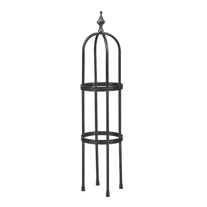 Trellis en métal obélisque de jardin Evergren pour plantes grimpantes | Treillis arche à motif floral intérieur/extérieur pour plantes en pot (5 pieds noir)