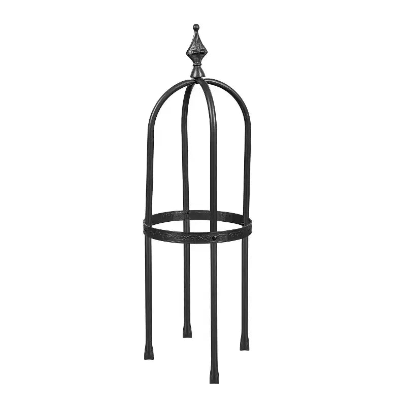 Trellis en métal obélisque de jardin Evergren pour plantes grimpantes | Treillis arche à motif floral intérieur/extérieur pour plantes en pot (5 pieds noir)