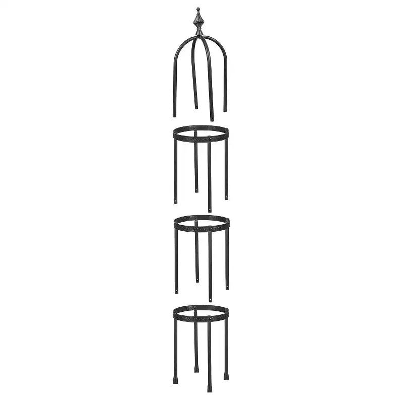 Trellis en métal obélisque de jardin Evergren pour plantes grimpantes | Treillis arche à motif floral intérieur/extérieur pour plantes en pot (5 pieds noir)