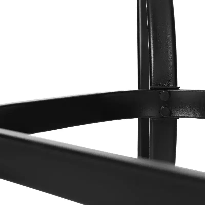 Table de patio de qualité commerciale avec dessus en verre trempé avec trou pour parasol et cadre en tube d'acier