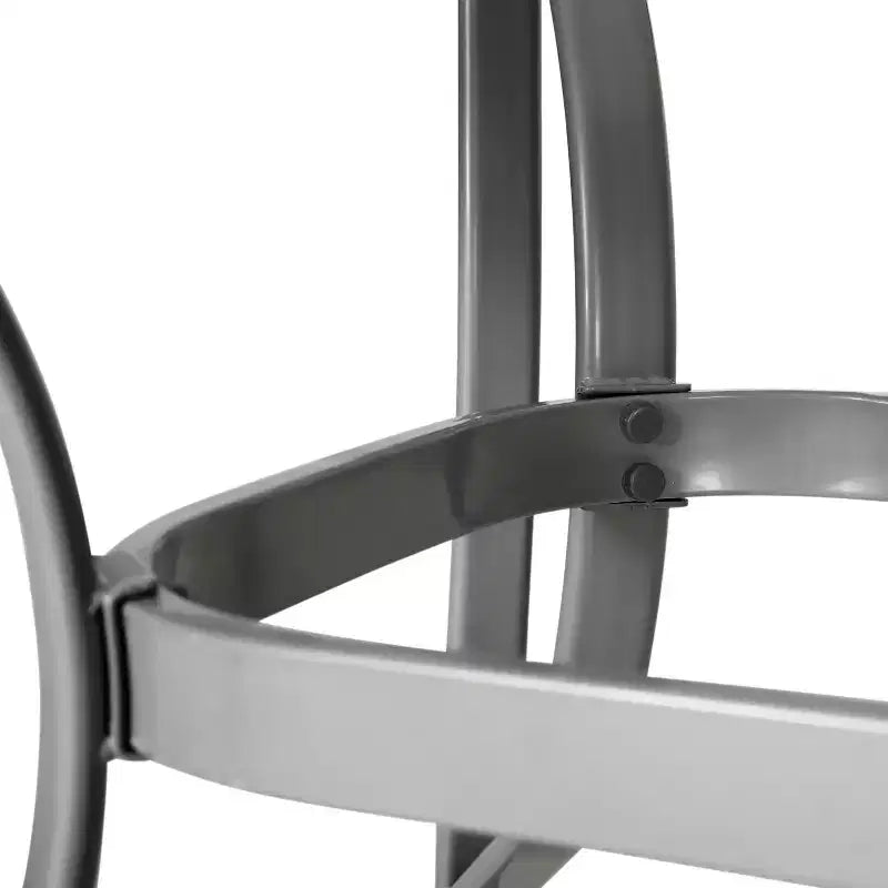 Table de patio de qualité commerciale avec dessus en verre trempé avec trou pour parasol et cadre en tube d'acier