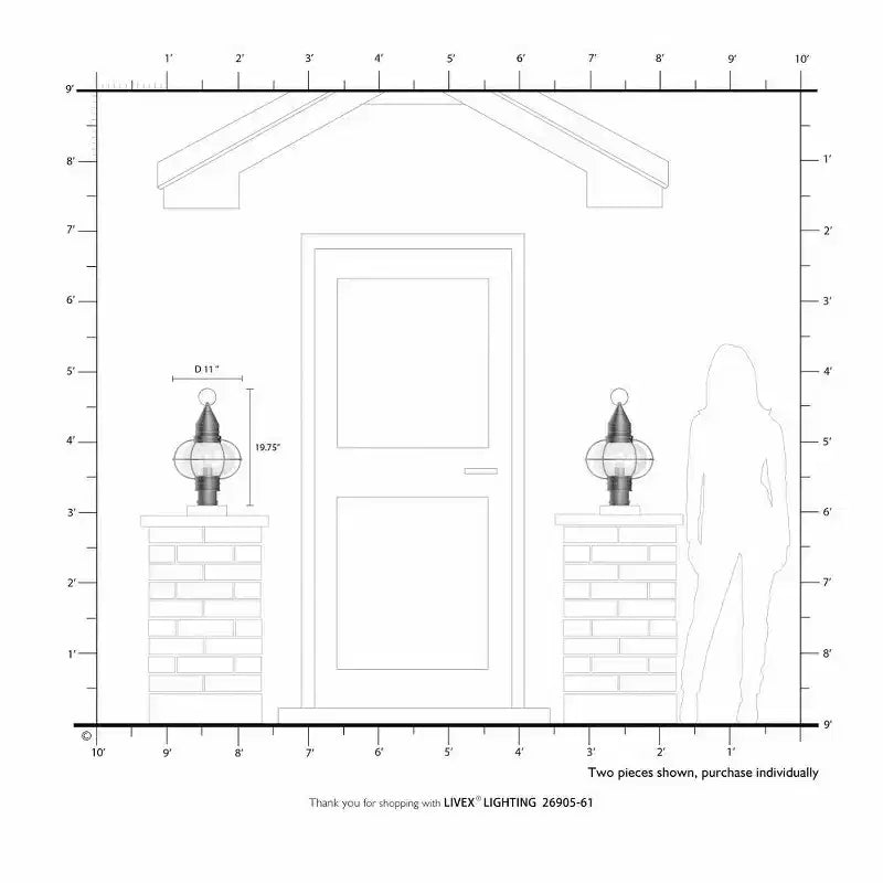 1 - Luminaire de lampadaire en noir