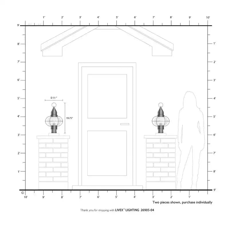 1 - Luminaire de lampadaire en noir