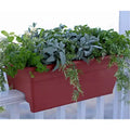 Jardinières de fleurs à monter sur la balustrade de terrasse en plastique robuste avec bouchons de drainage amovibles, paquet de 4, couleur chocolat