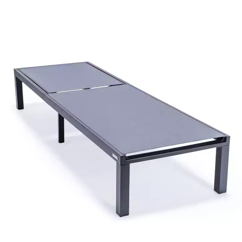 Ensemble de 2 chaises longues de patio en aluminium noir, réglables et résistantes aux intempéries pour piscine, jardin, terrasse ou balcon