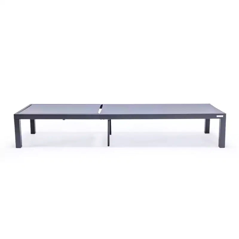 Ensemble de 2 chaises longues de patio en aluminium noir, réglables et résistantes aux intempéries pour piscine, jardin, terrasse ou balcon