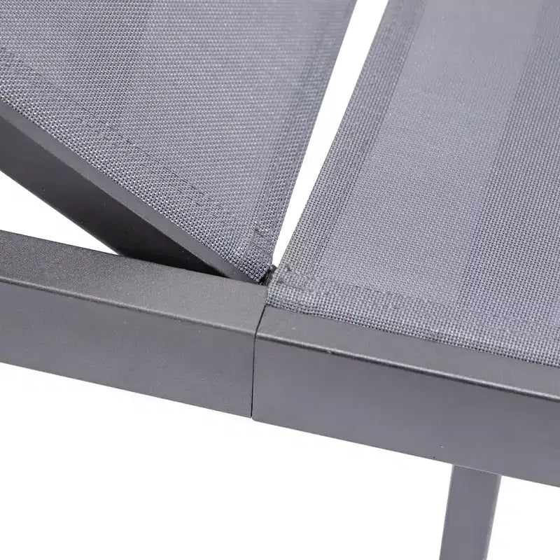 Ensemble de 2 chaises longues de patio en aluminium noir, réglables et résistantes aux intempéries pour piscine, jardin, terrasse ou balcon