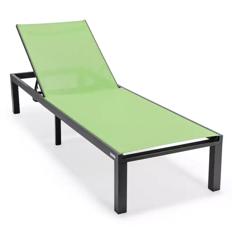 Ensemble de 2 chaises longues de patio en aluminium noir, réglables et résistantes aux intempéries pour piscine, jardin, terrasse ou balcon