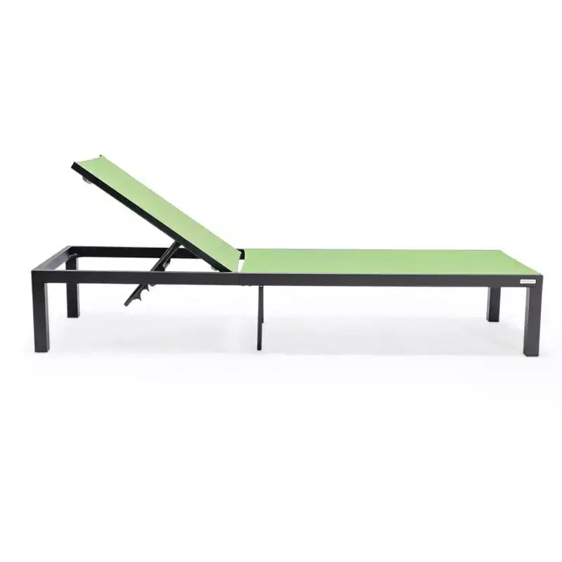 Ensemble de 2 chaises longues de patio en aluminium noir, réglables et résistantes aux intempéries pour piscine, jardin, terrasse ou balcon