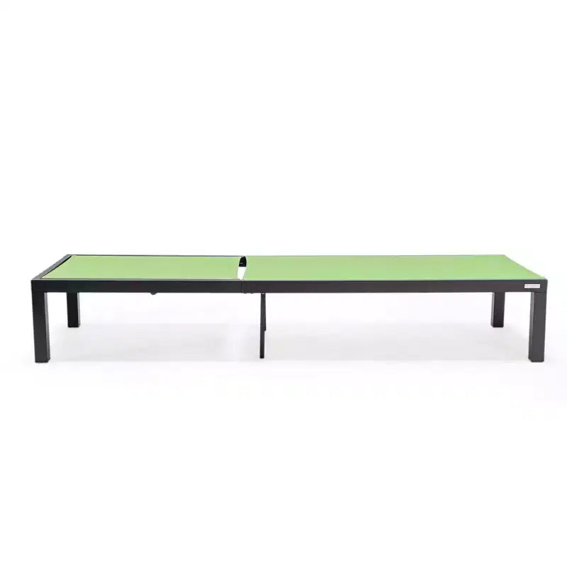 Ensemble de 2 chaises longues de patio en aluminium noir, réglables et résistantes aux intempéries pour piscine, jardin, terrasse ou balcon