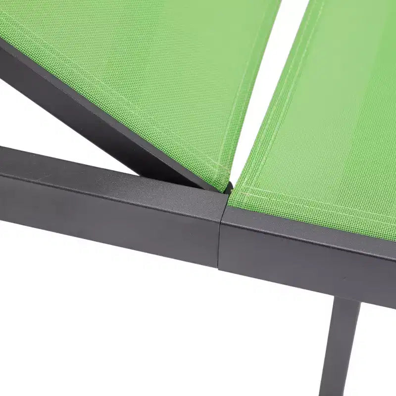 Ensemble de 2 chaises longues de patio en aluminium noir, réglables et résistantes aux intempéries pour piscine, jardin, terrasse ou balcon