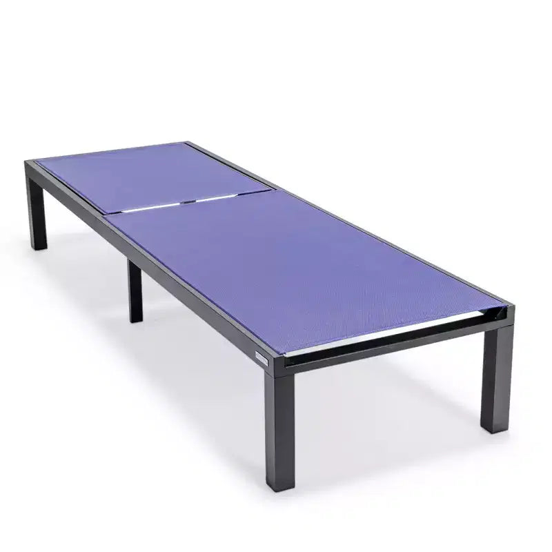 Ensemble de 2 chaises longues de patio en aluminium noir, réglables et résistantes aux intempéries pour piscine, jardin, terrasse ou balcon