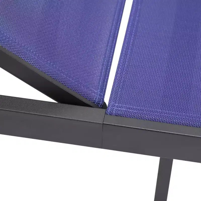 Ensemble de 2 chaises longues de patio en aluminium noir, réglables et résistantes aux intempéries pour piscine, jardin, terrasse ou balcon