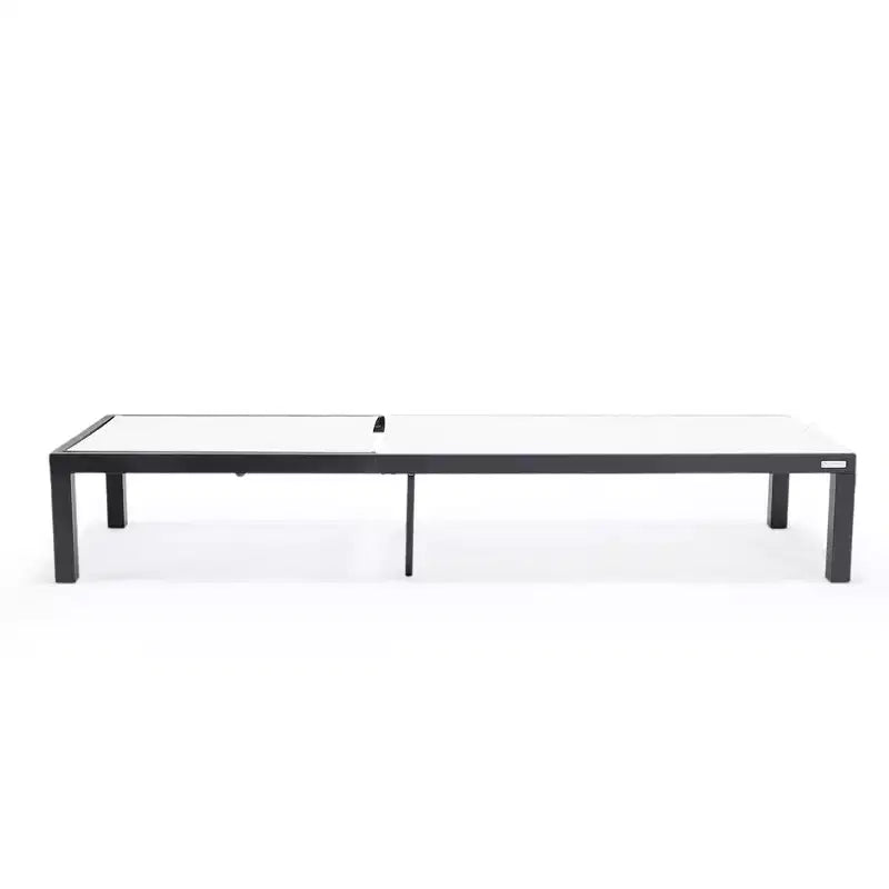 Ensemble de 2 chaises longues de patio en aluminium noir, réglables et résistantes aux intempéries pour piscine, jardin, terrasse ou balcon