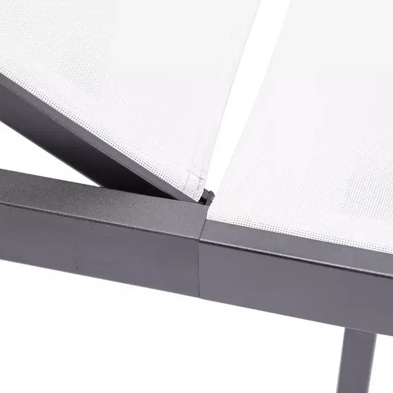 Ensemble de 2 chaises longues de patio en aluminium noir, réglables et résistantes aux intempéries pour piscine, jardin, terrasse ou balcon