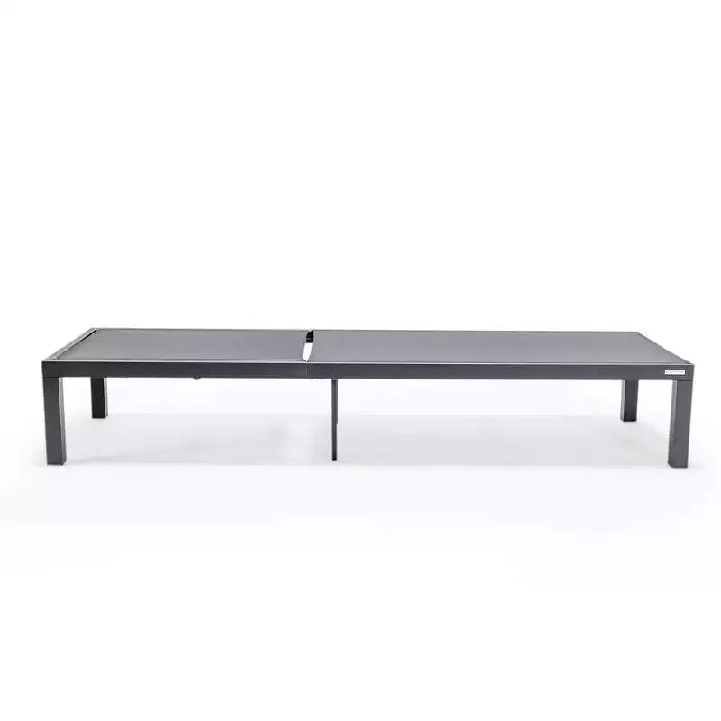 Ensemble de 2 chaises longues de patio en aluminium noir, réglables et résistantes aux intempéries pour piscine, jardin, terrasse ou balcon