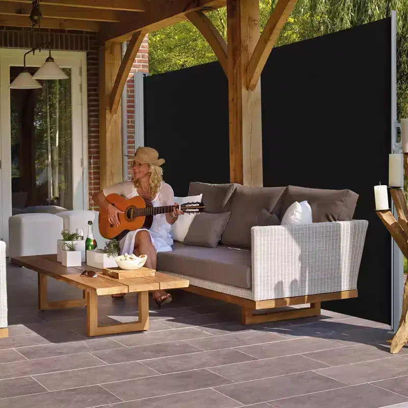 Store Banne Latérale Extérieure Rétractable 120x63 Noire